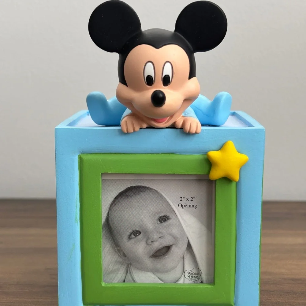 DISNEY BABY Mickey Mouse PRECIOUS MOMENTS Photo Cube Piggy Bank 152703  Showcase